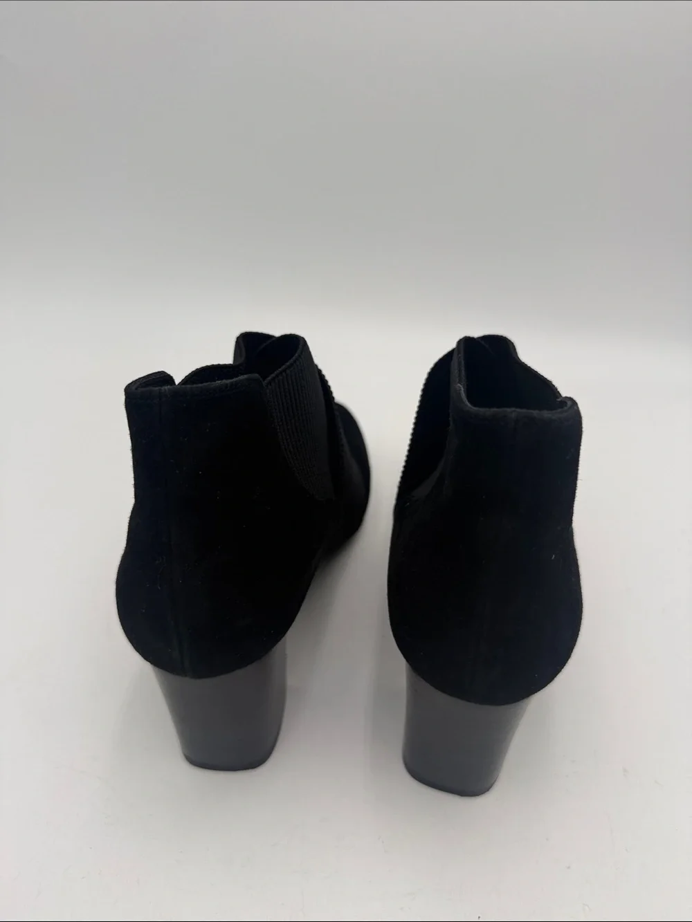 Vintage vaneli Black Women's Ankle Booties 6.5M Textured Elastic Wrap Y2K goth